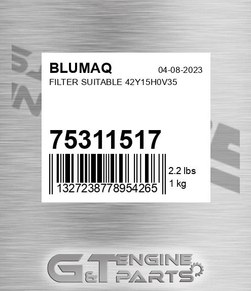 75311517 Filter Suitable 42y15h0v35