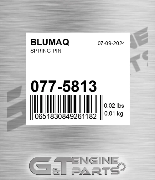 077-5813 Spring Pin for BLUMAQ