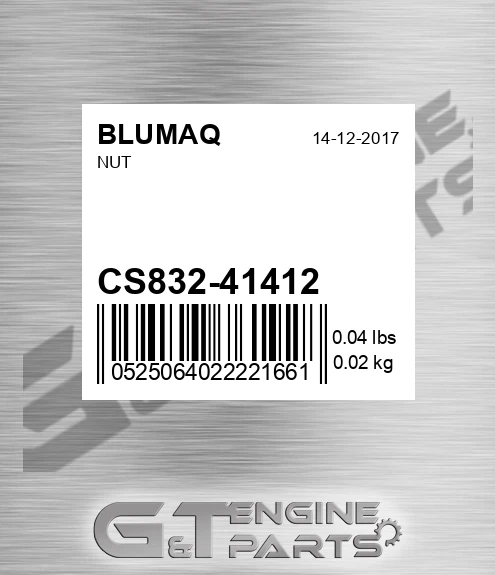 CS832-41412 Nut