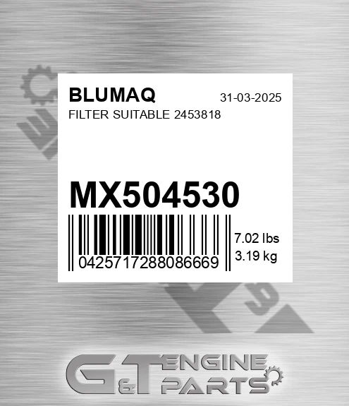 MX504530 Filter Suitable 2453818