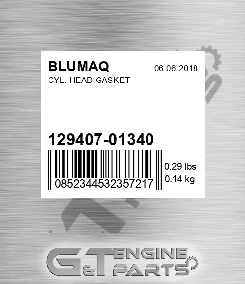 129407-01340 Cyl. Head Gasket for BLUMAQ