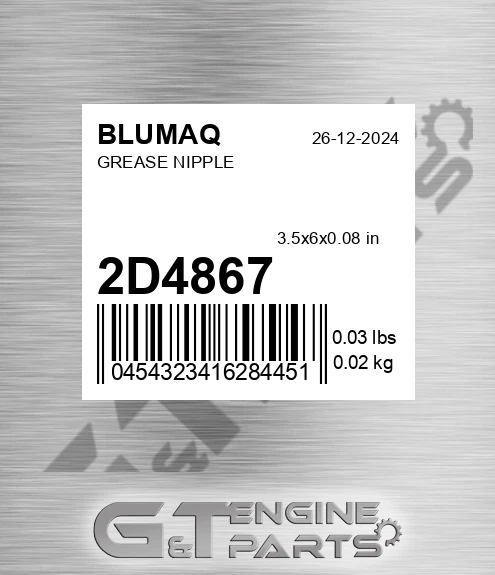 2D-4867 BLUMAQ Grease Nipple