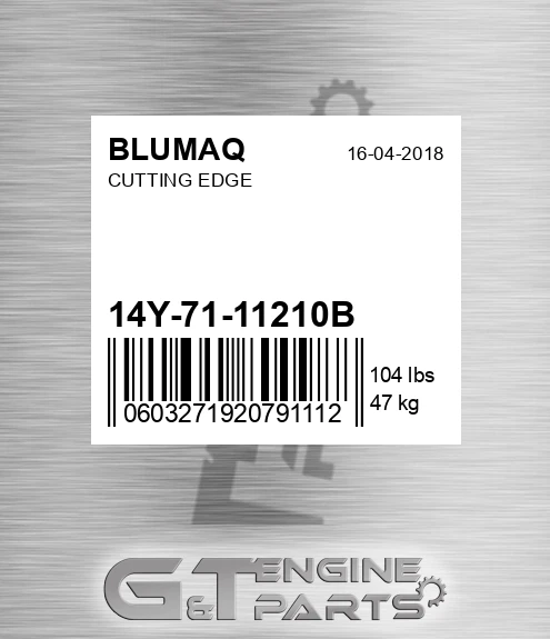 14Y-71-11210B Cutting Edge for BLUMAQ