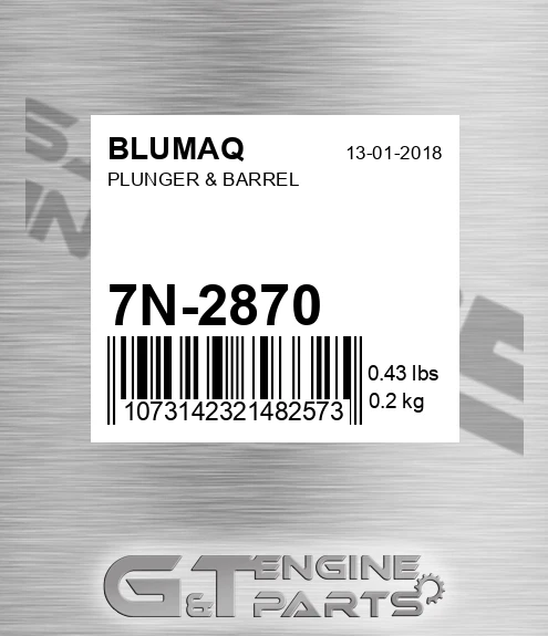 7N-2870 BLUMAQ Plunger & Barrel