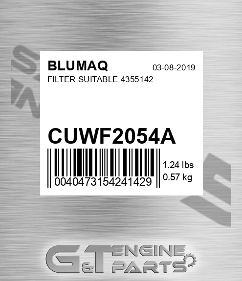 CUWF-2054A Filter Suitable 4355142