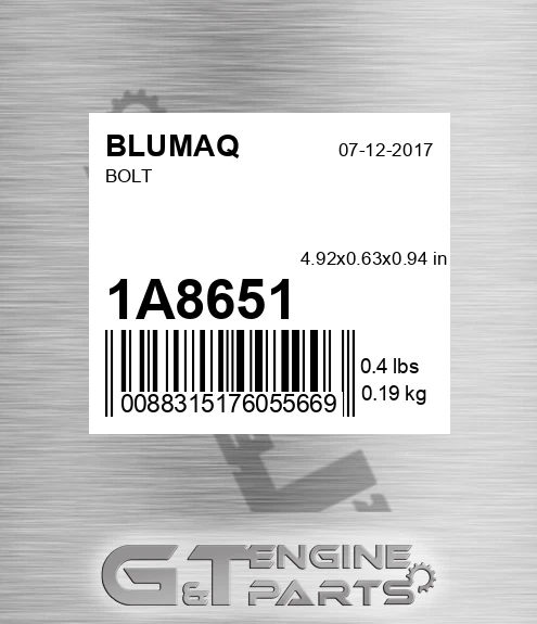 1A-8651 Bolt for BLUMAQ
