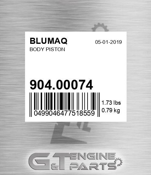 904.00074 Body Piston for BLUMAQ