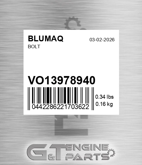 VO13978940 Bolt for BLUMAQ