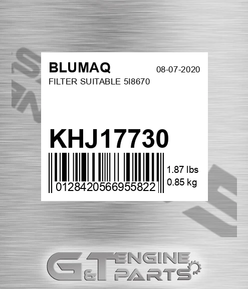 KHJ17730 BLUMAQ Filter Suitable 5i8670