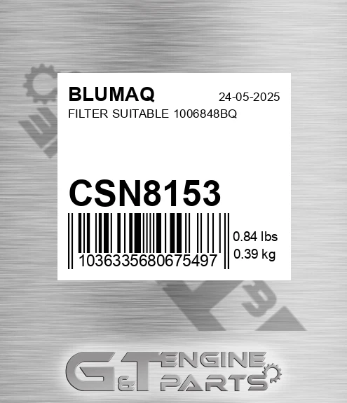 CSN8153 BLUMAQ Filter Suitable 1006848bq