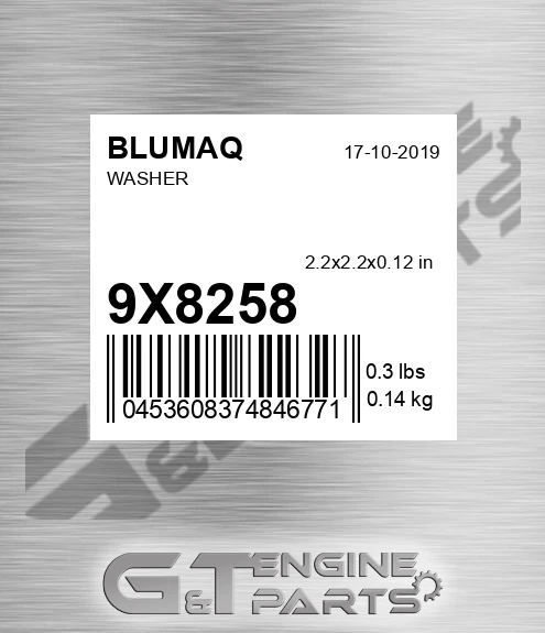 9X-8258 Washer for BLUMAQ