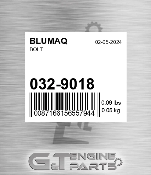 032-9018 Bolt for BLUMAQ