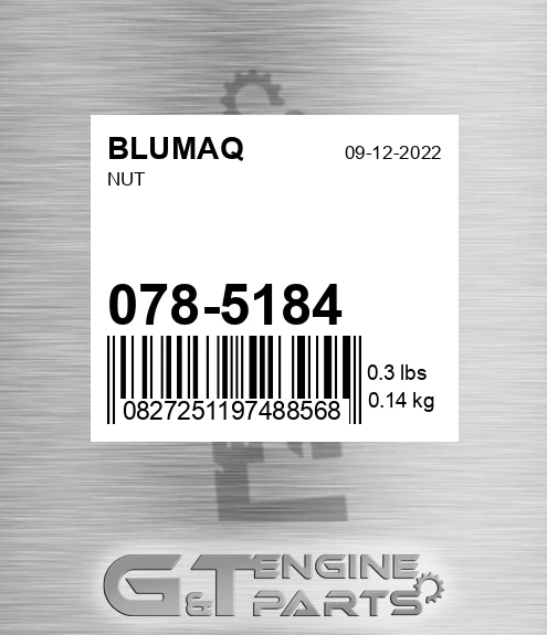 078-5184 Nut for BLUMAQ