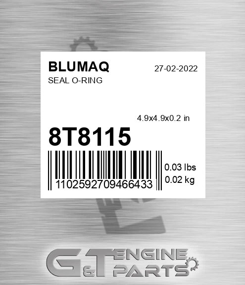 8T-8115 Seal O-ring for BLUMAQ