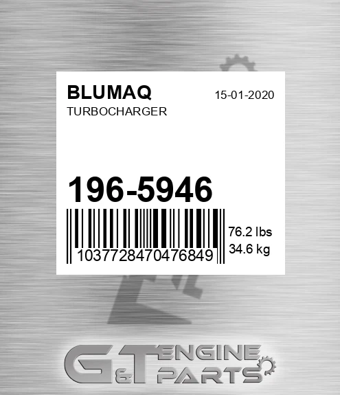 196-5946 Turbocharger for BLUMAQ