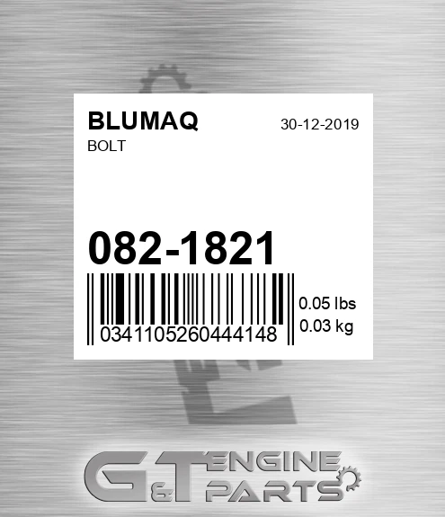 082-1821 Bolt for BLUMAQ