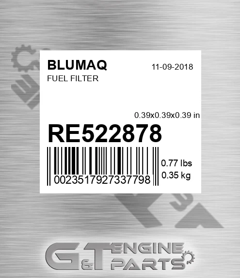 RE522878 Fuel Filter for BLUMAQ