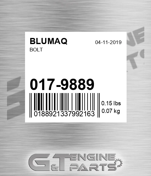 017-9889 Bolt for BLUMAQ