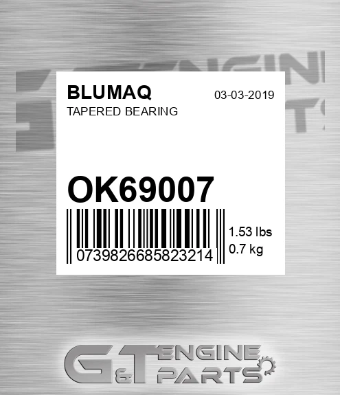 OK69007 Tapered Bearing for BLUMAQ