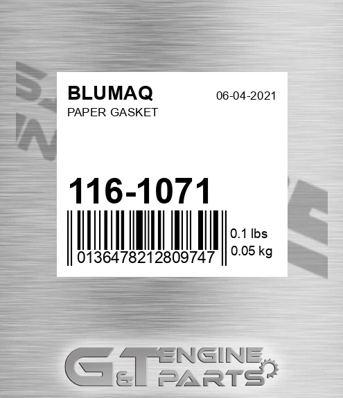 116-1071 Paper Gasket