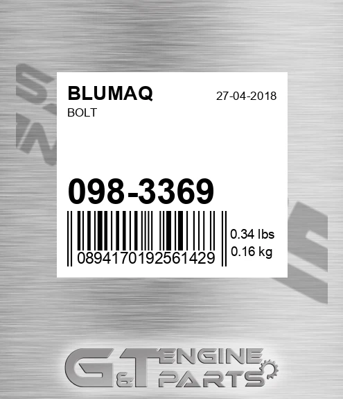 098-3369 Bolt for BLUMAQ