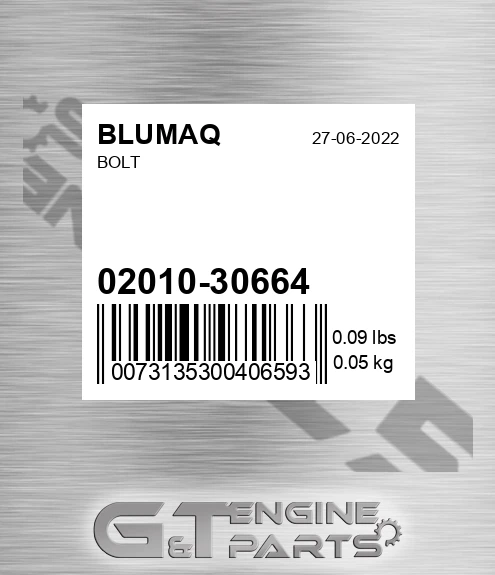 02010-30664 Bolt for BLUMAQ