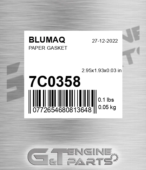 7C-0358 Paper Gasket