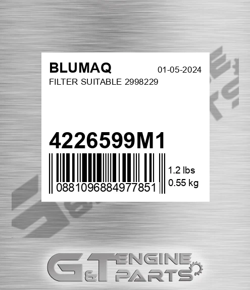 4226599M1 BLUMAQ Filter Suitable 2998229