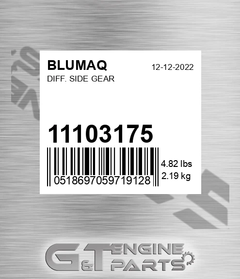 11103175 Diff. Side Gear for BLUMAQ