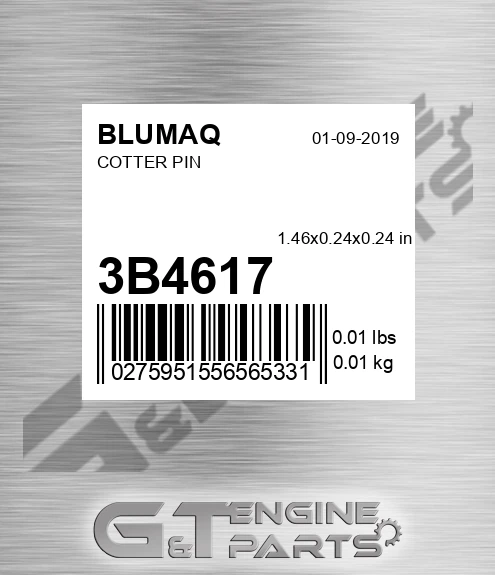 3B-4617 Cotter Pin for BLUMAQ