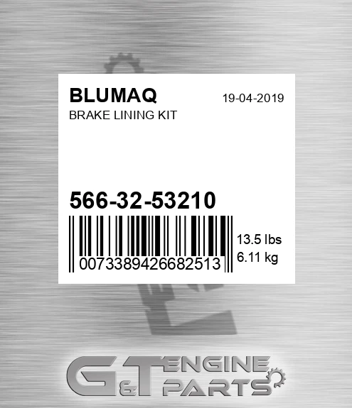 566-32-53210 Brake Lining Kit for BLUMAQ