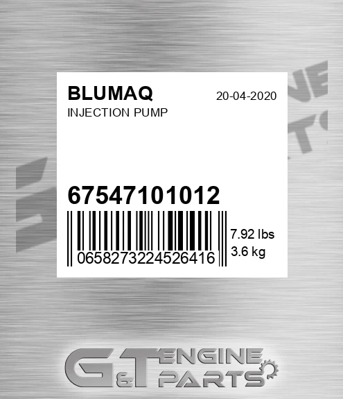 6754-71-01012 Injection Pump for BLUMAQ