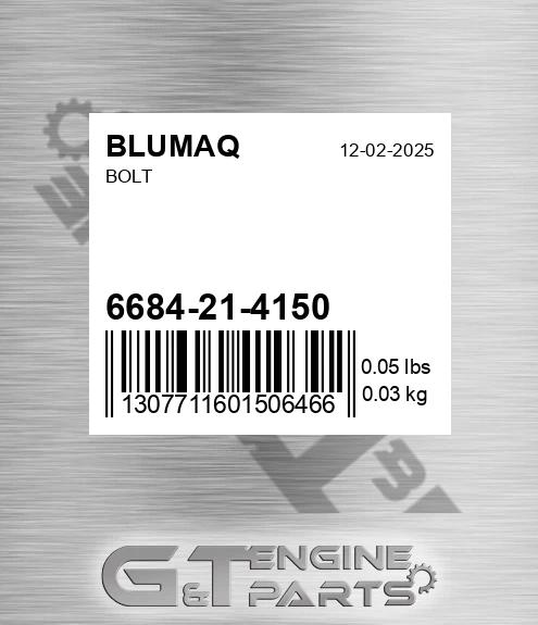 6684-21-4150 Bolt for BLUMAQ