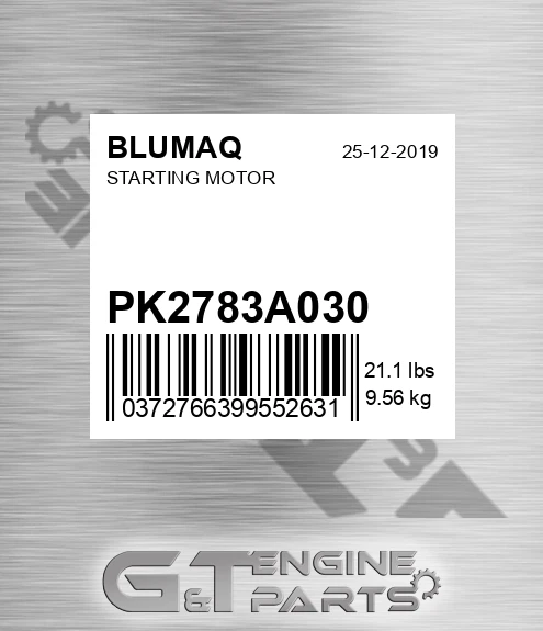 PK2783A030 Starting Motor for BLUMAQ