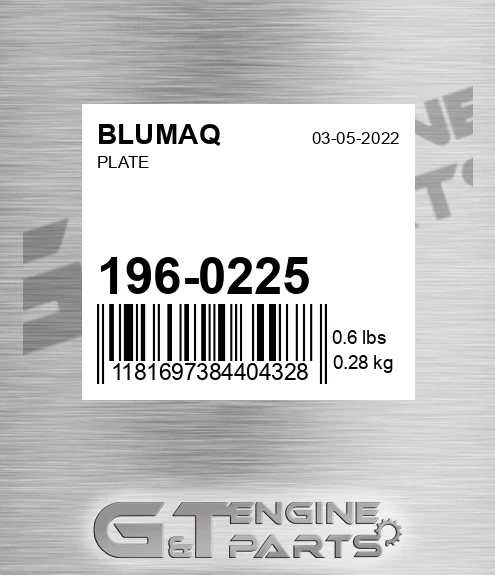 196-0225 Plate