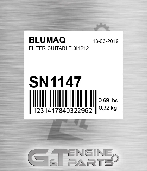 SN1147 BLUMAQ Filter Suitable 3i1212
