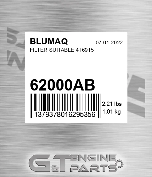 62000AB BLUMAQ Filter Suitable 4t6915