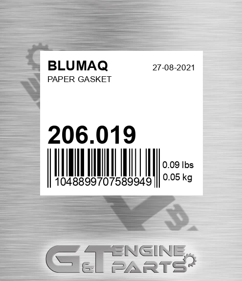 206.019 Paper Gasket for BLUMAQ