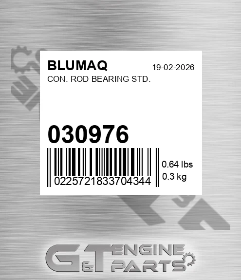 030.976 Con. Rod Bearing Std. for BLUMAQ