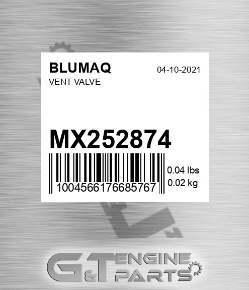 MX252874 Vent Valve