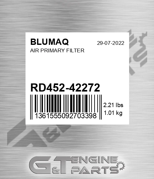 RD452-42272 Air Primary Filter for BLUMAQ