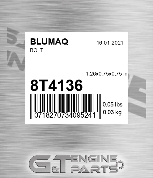 8T-4136 Bolt for BLUMAQ
