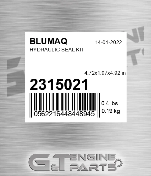 231-5021 Hydraulic Seal Kit for BLUMAQ