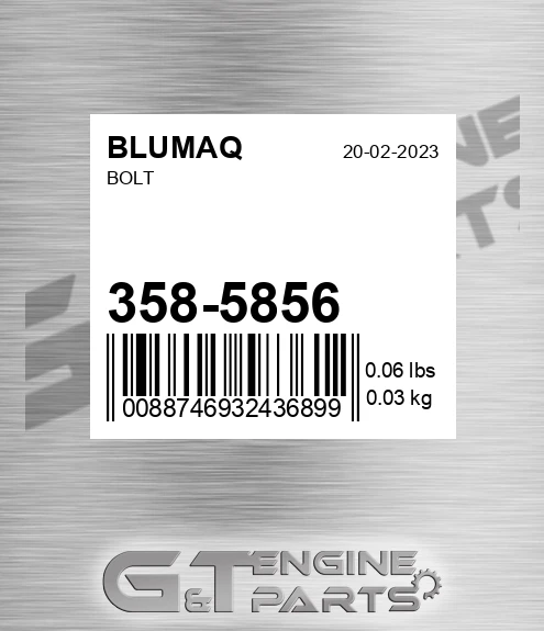 358-5856 Bolt for BLUMAQ