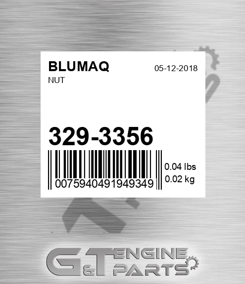 329-3356 Nut for BLUMAQ