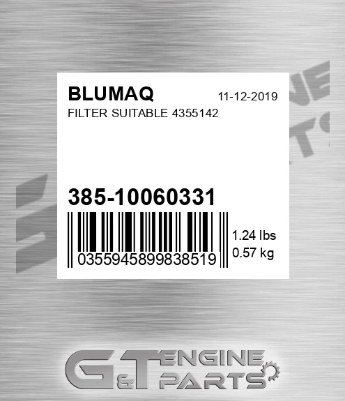 385-10060331 Filter Suitable 4355142 for BLUMAQ