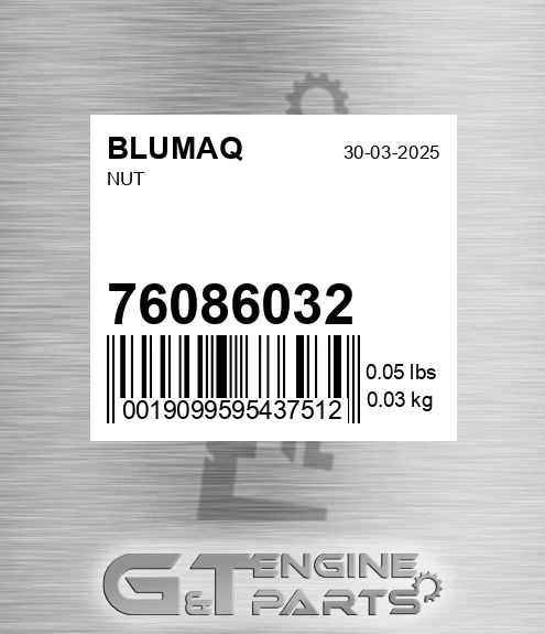 76086032 Nut