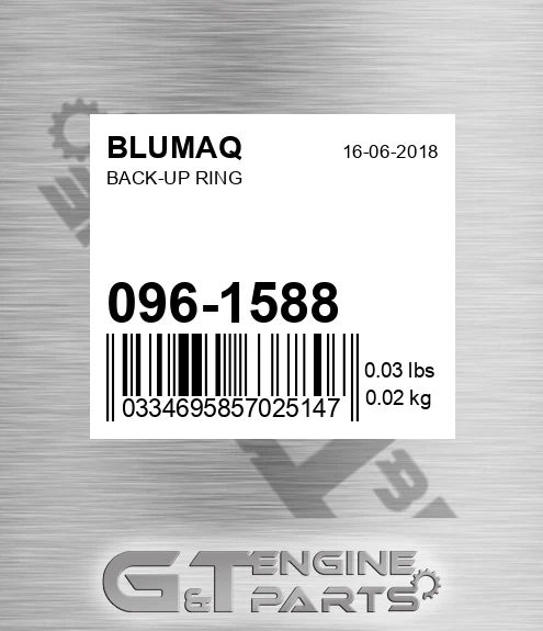 096-1588 Back-up Ring for BLUMAQ
