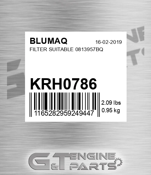 KRH0786 Filter Suitable 0813957bq