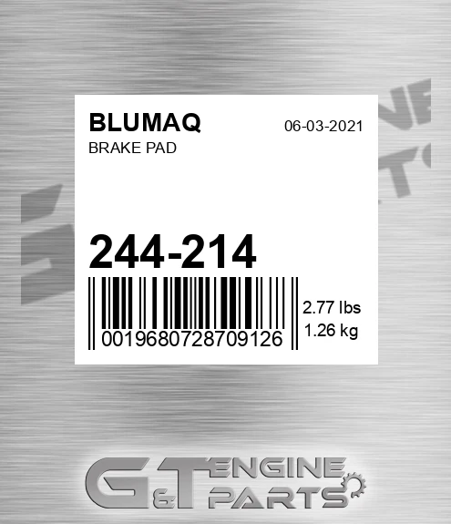 244-214 Brake Pad for BLUMAQ